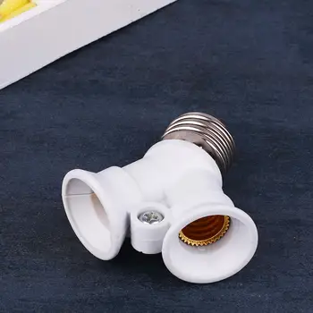 

Y Shape LED Light Socket E27 to 2E14 Bulb Adapter Lamps Holder Converter White
