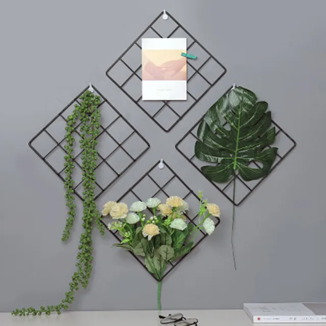Modern Otthoni Fali Dekoráció Art Vasrács Hálószoba Barkács Polcfal Fotó Kijelző Tároló Állvány Tartó - Image 2