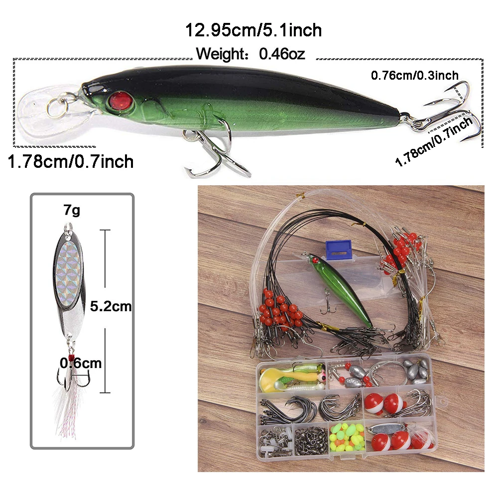 Shaddock 138 шт./кор., рыболовный комплект оснастки, включая снасти для лучшего рыбака морские приманки, ложки, грузила, утяжелители, крючки Вертлюги