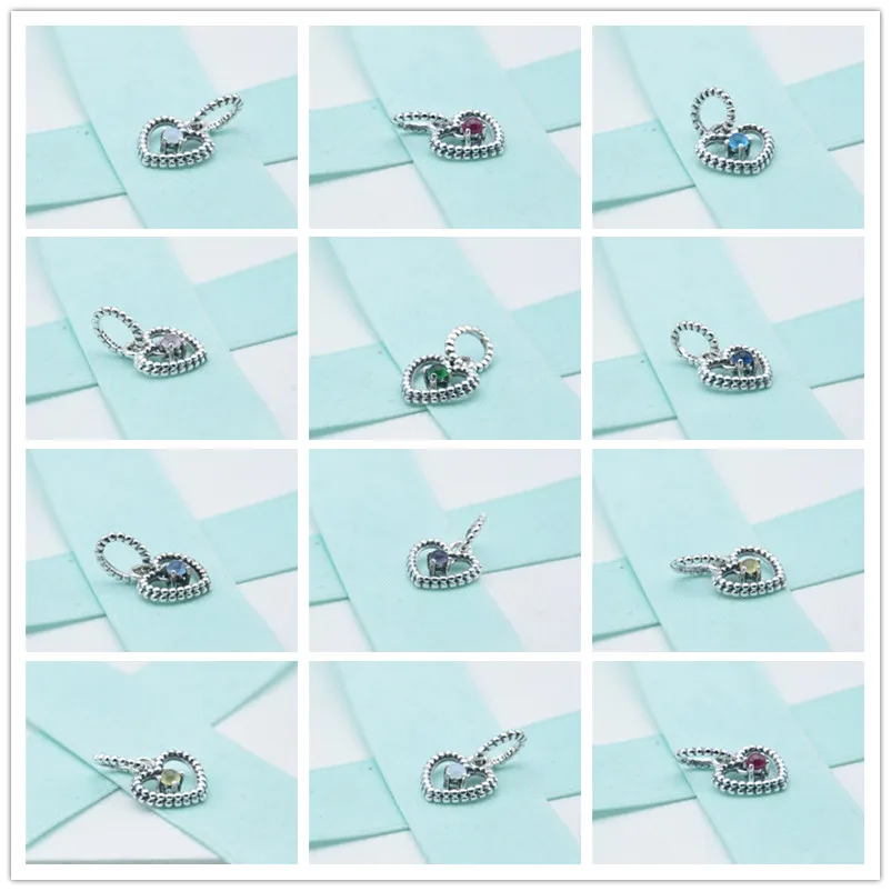 2020 День Святого Валентина камень из бисера Сердце Подвески подходят серебряные