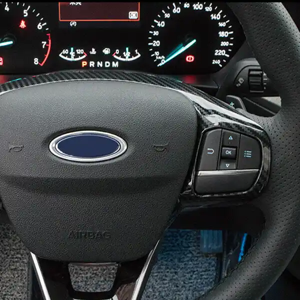 For Ford Fiesta Mk8 17 18 Focus Mk4 St 19 Steering Wheel Cover Trims Abs Carbon Fiber Stlye Stickers Car Accessories Chromium Styling Aliexpress