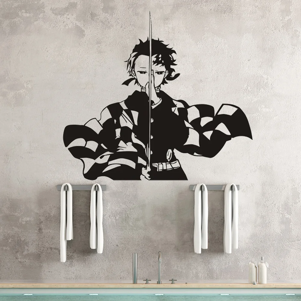 Demon Slayer Tanjiro Black & White Sticker - Anime PNG Stickers