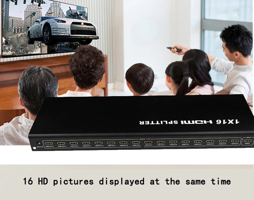 1x16 HDMI Сплиттер 4K x 2K 3D Full HD1080P адаптер HDMI Женский соединительный узел для HDTV компьютерного видео проекта