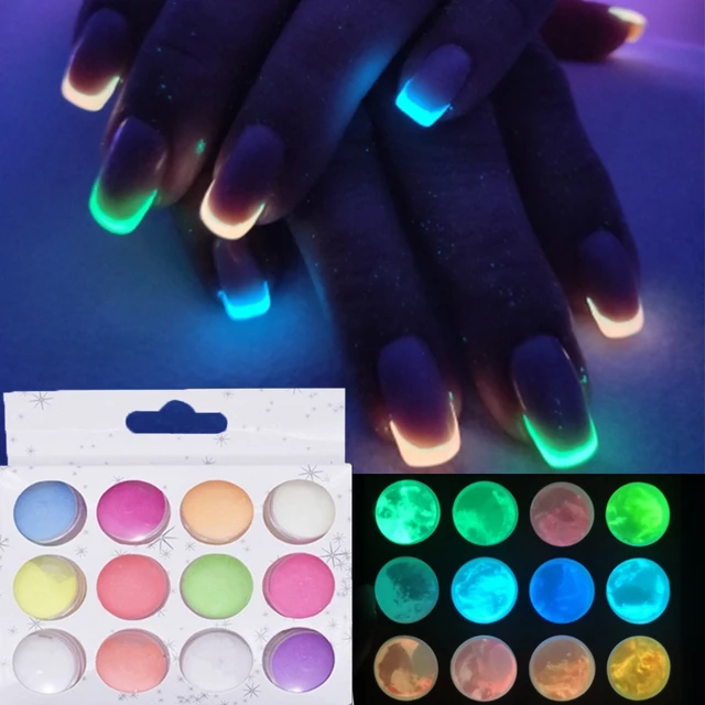 Neon Glow Finger Nail Art