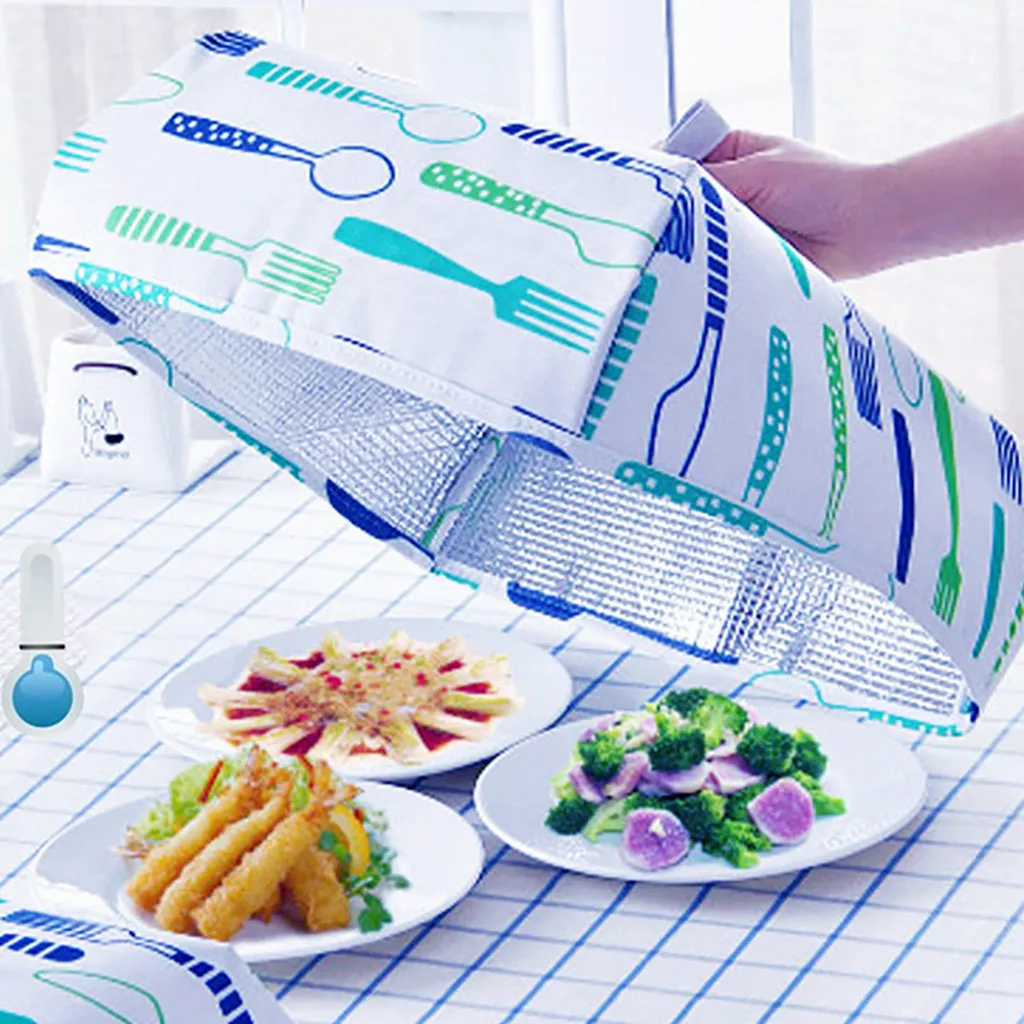 

Foldable Insulated Dish Cover Food Insulation Cover Food Cover Aluminum Foil Dish Flies Mosquito Dustproof For Kitchen practical