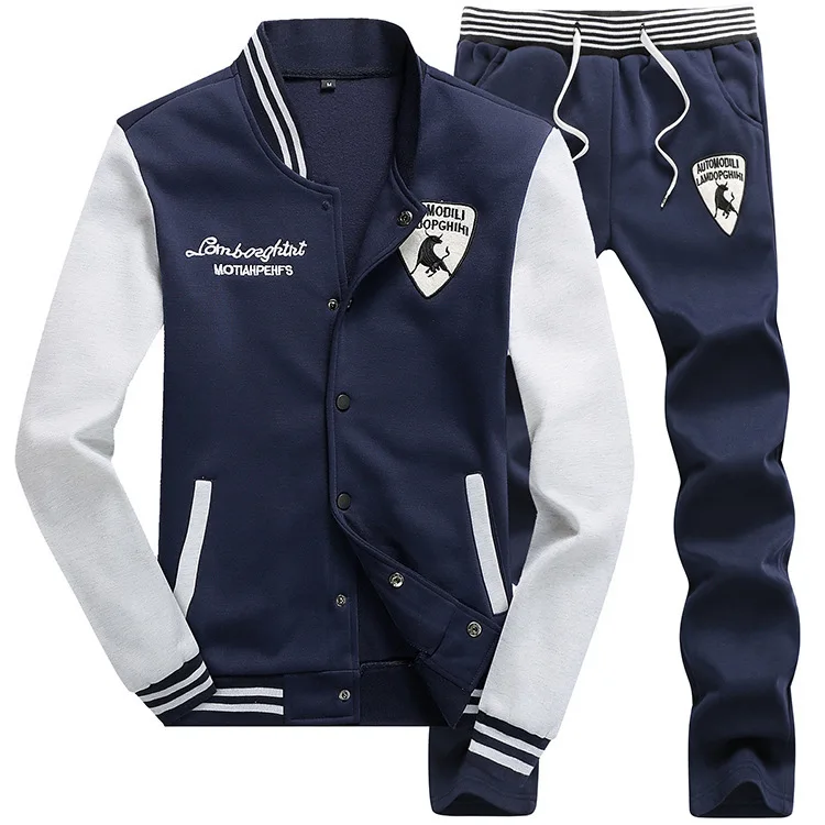 

Spring Autumn Winter New Style Men Baseball Collar Embroidery Cattle Cardigan Hoodie Young MEN'S Large Size Leisure Sports Suit