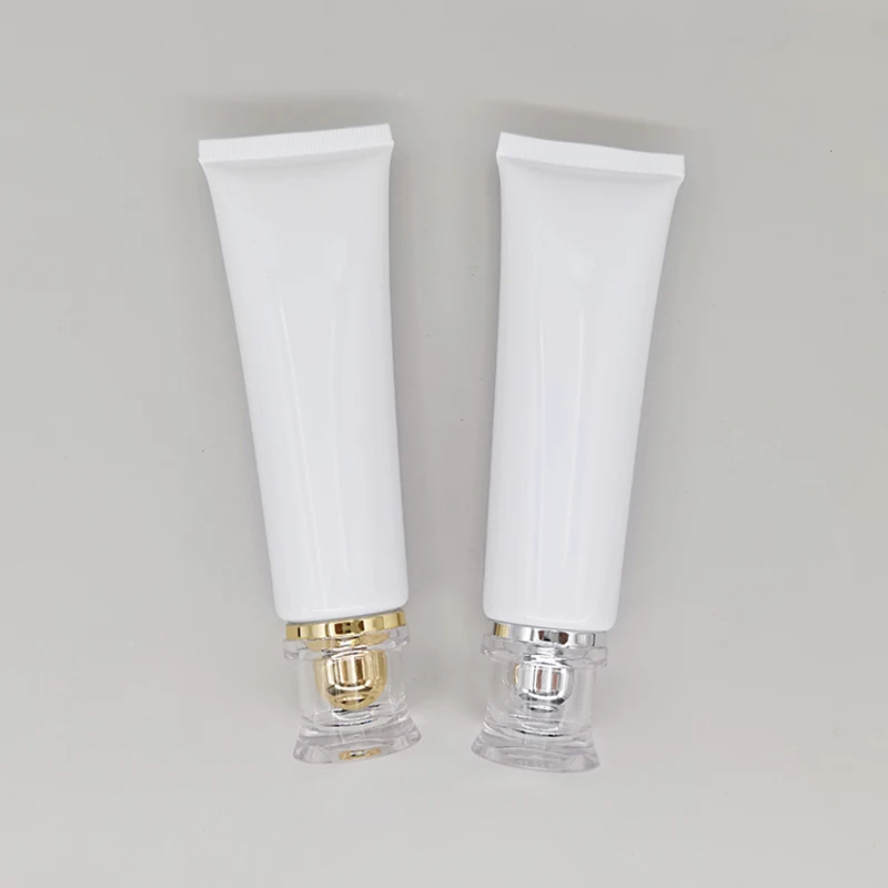 

30pcs 50g Empty Mini White Plastic Portable Tubes Squeeze Cosmetic Cream Lotion Travel Bottle Makeup Tool Cosmetics packaging