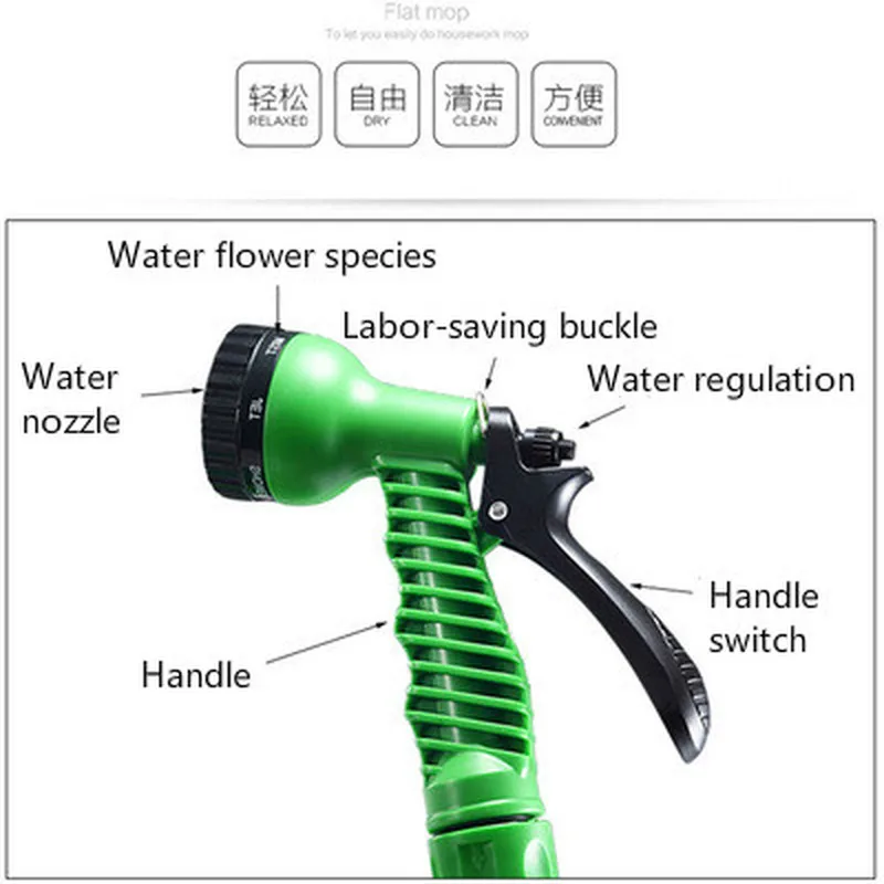 25FT-250FT Garden Hose Expandable Magic Flexible Water Hose EU Hose Plastic Hoses Pipe With Spray Gun To Watering Car Wash Spray