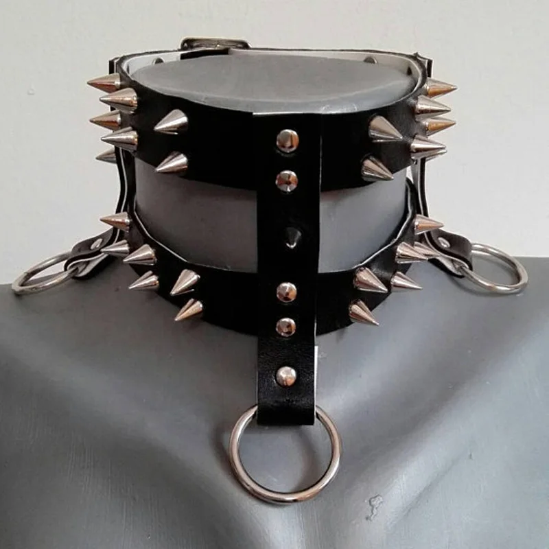 Колье-чокер ручной работы в стиле панк кожаный ошейник с шипами для питомцев |