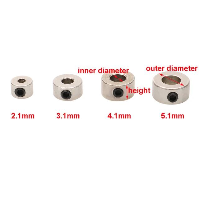 10PCS Wheel Lock Collar Shaft Axle Bushing Metal Landing Gear Stopper Inner Dia 2.1/3.1/4.1/5.1mm for RC Model Boat Parts 2