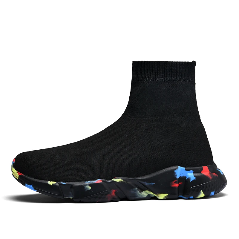 multicolor YHKLERZU/трендовые мужские кроссовки без шнуровки; Вулканизированная обувь с низким верхом; обувь на плоской подошве; дышащие сетчатые носки; обувь унисекс на плоской подошве; носки; обувь - Цвет: multicolor