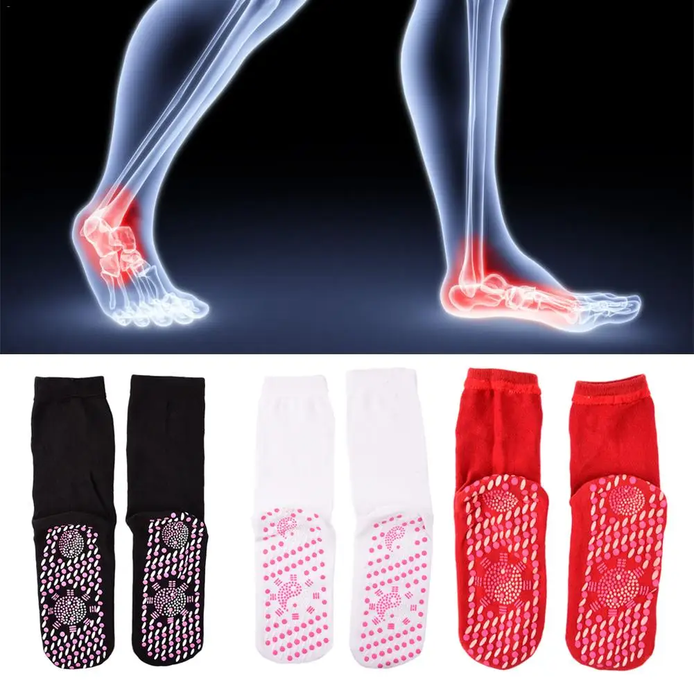 

1pair Magnetic Self-heated Socks Cracked Feet Anti-freezing Warm Foot Heated Socks Heating Without Electricity Health Care Sock