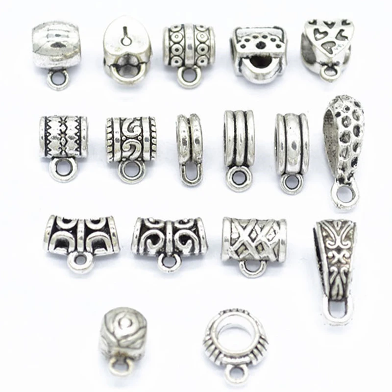 Новинка 17 шт./лот Микс тибетских шармов античное серебро цветная прокладка