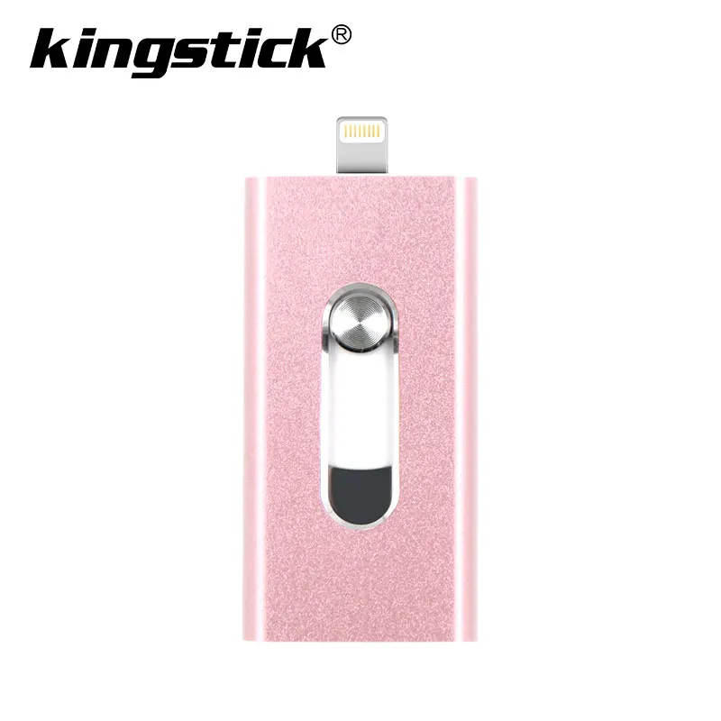 USB флэш-накопитель OTG 64 Гб 128 г, 3 в 1 u диск для apple iphone Memory stick 16 ГБ, роскошный android USB 2,0 Флешка i DRIVE - Цвет: rose golden