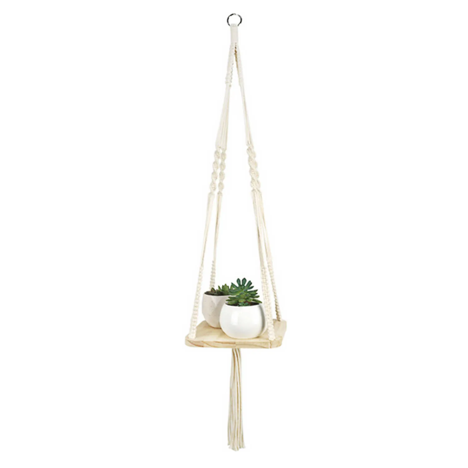 Behogar Boho Подвеска для растений из макраме хлопковая веревка подвесная корзина