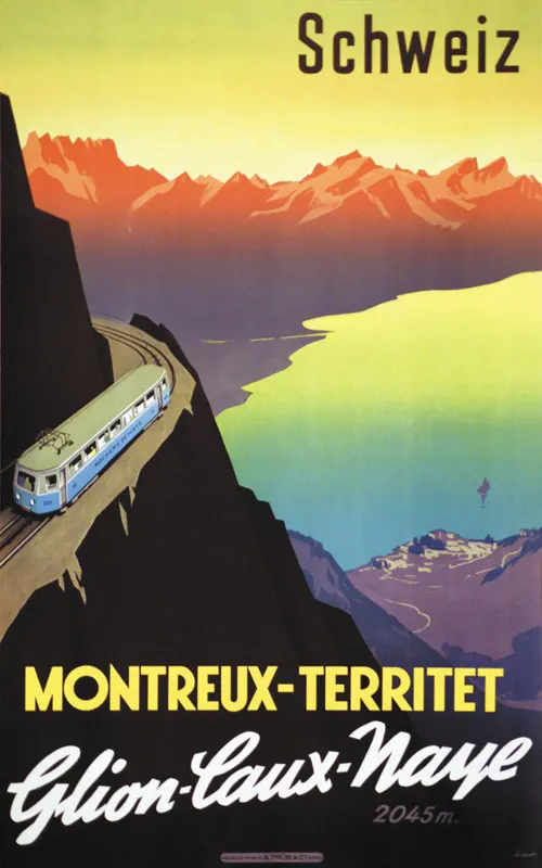 Switzerland Canton Vaud Travel Montreux-Territet Classic Wall Stickers Canvas Painting Vintage Poster Home Bar Decor Gift | Дом и сад