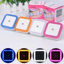 Mini lampe LED carrée avec capteur de lumière sans fil, prise ue US, veilleuse pour bébé, salon, chambre à coucher, couloir