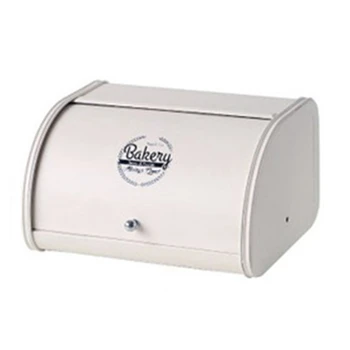 

AFBC European Roll Top Small Metal Flip-Baked Bread Box Desktop Finishing Snack Dust-Proof Storage Box Bread Bin Kitchen Food Ho