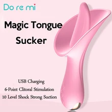 Do re mi Silicone G-spot Vibrator Rechaigeable Tongue Massage 10 Speed Vibrating Quiet Clitoris Stimulator Sex Toys for Women