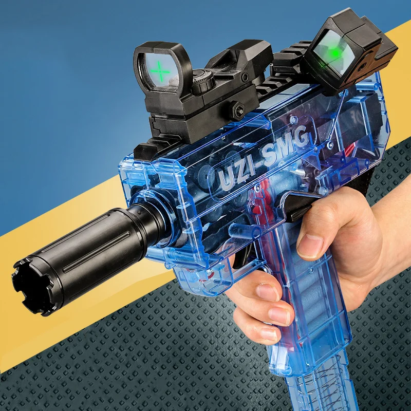 Air Blaster Schaumpistole Kugeln Blau Pistole Gun Pfeile Softair Softgun Swat 