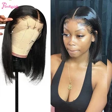 

Human Hair Lace Front 13x4 Wigs Bob 10 Inch 150 Density Brazilian Human Hair Short Bob Wigs Straight Human Natural Color Wigs