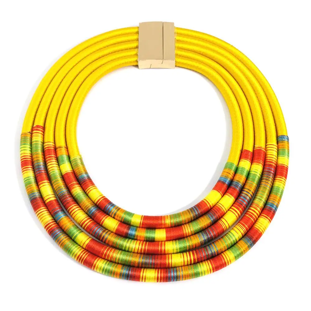 MANILAI, 6 цветов, многослойные чокеры, ожерелье s, женские макси ювелирные изделия, Массивный воротник, кнопка магнетизма, массивное ожерелье - Окраска металла: Yellow Necklace