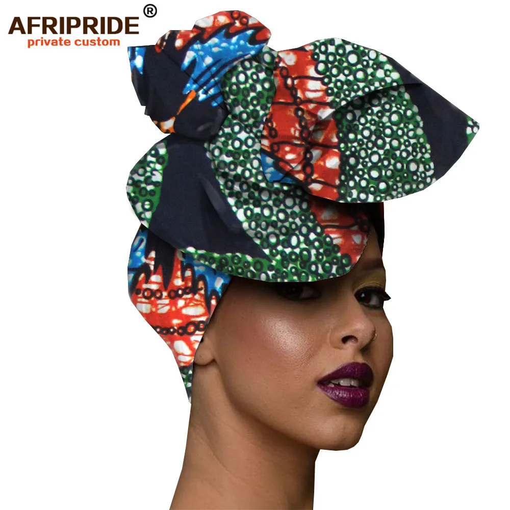 Африканская мода, повязка на голову для женщин, AFRIPRIDE, bazin richi, высокое качество, хлопок, воск, принт, Женская бандана A19H001 - Цвет: 317J