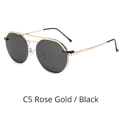 C5 Rose Gold - Black Tony Stark, женские очки с зажимом, 2 в 1, солнцезащитные очки с зажимом, полярная оптика, оптическая оправа для очков, 0 градусов, D067 - Цвет оправы: C5 Rose Gold - Black