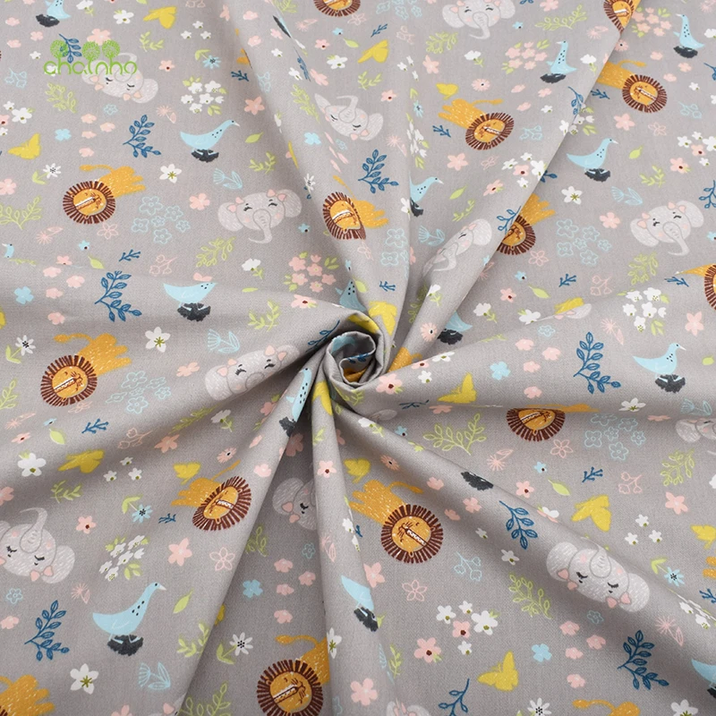 Chainho 6 шт./лот серая хлопковая ткань с рисунком из мультфильма Лоскутная Ткань