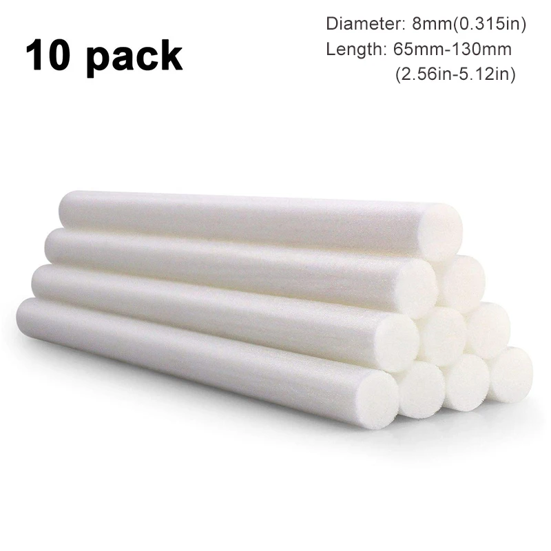 

10 Packs 8mm Humidifier Cotton Swab Core Cotton Filter Wicks Humidifier Sticks Cotton Filter Sticks Replace Humidifier Parts