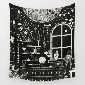 

Moon Altar Wall Tapestry Bedspread Coverlet Wall Art Bedding Throw Towel Yoga Mat Weighted Durable Outdoor Porch Tapestries
