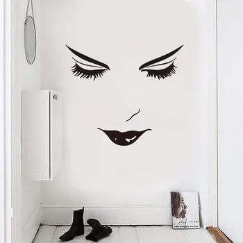

Beautiful face Wall Sticker girl room living room decoration Mural Art Decals bedroom Beautiful facial features stickers
