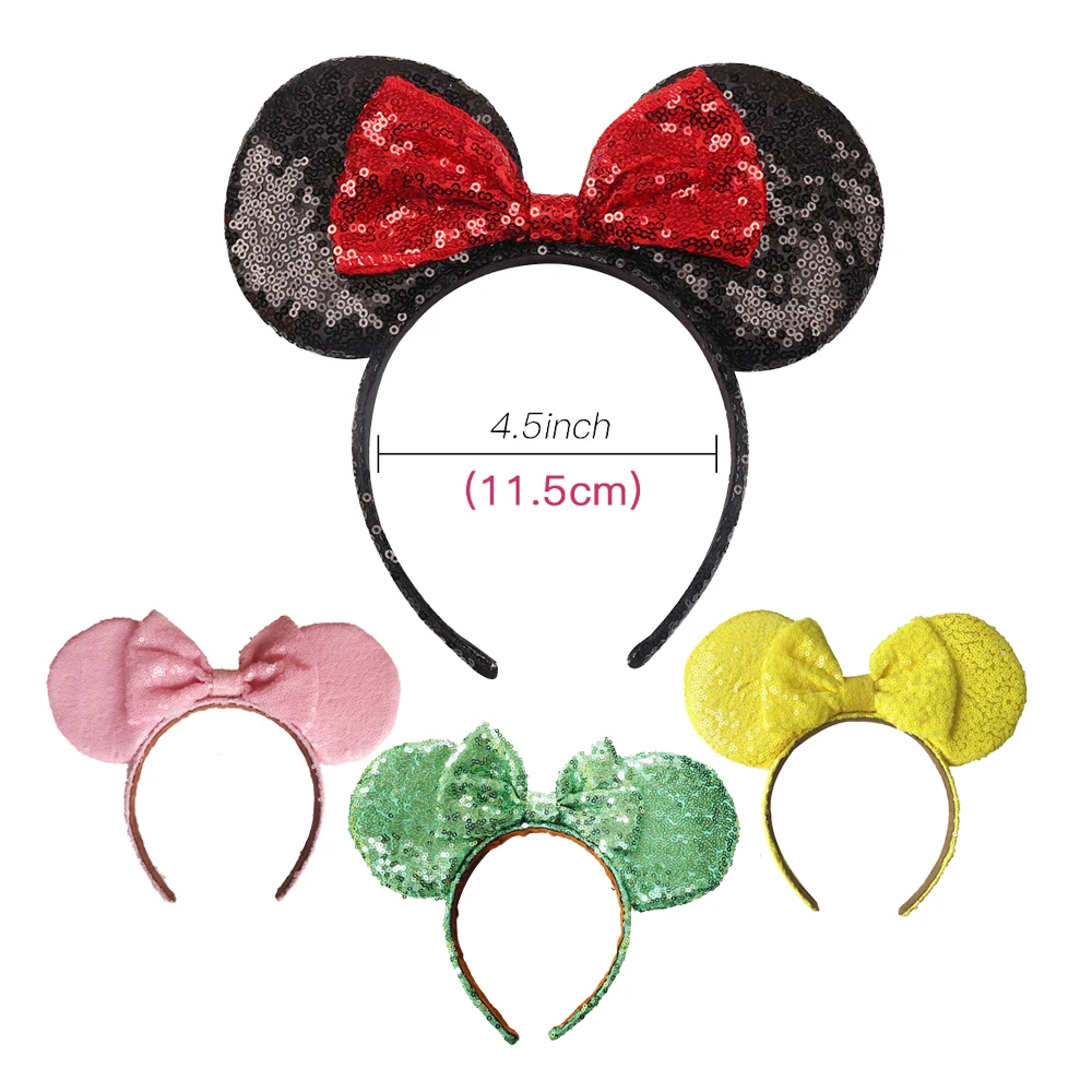 New Halloween Pumpkin Mickey Mouse Ear Headband Girls Sequins 5