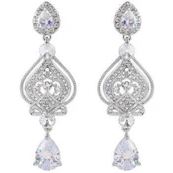 

Tulip Pendientes Earrings For Women Silver-color Dangle Party Jewelry Gift Clearance Free Fast Shipping from US