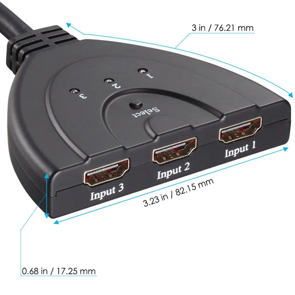 3 порта кабель-разветвитель HDMI 1080P мультипереключатель коммутатор коробка ЖК-дисплей HDTV для PS3 для xbox