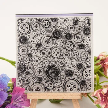 

Button Transparent Silicone Stamp Clear Transparent Stamp Seal DIY Scrapbooking Photo Album Decoration
