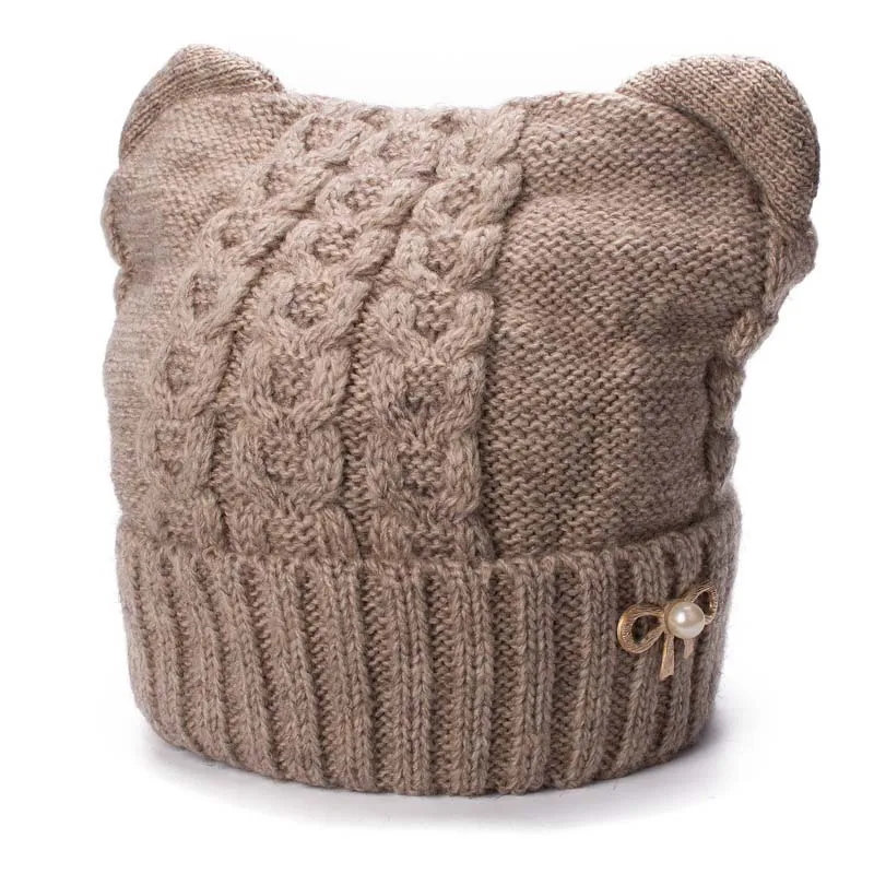 Lawliet/зимние женские шапки Skullies Beanie, парфюм на подвеске, шерстяная шапка, мягкая теплая флисовая внутренняя вязаная шапка A470 - Цвет: Хаки