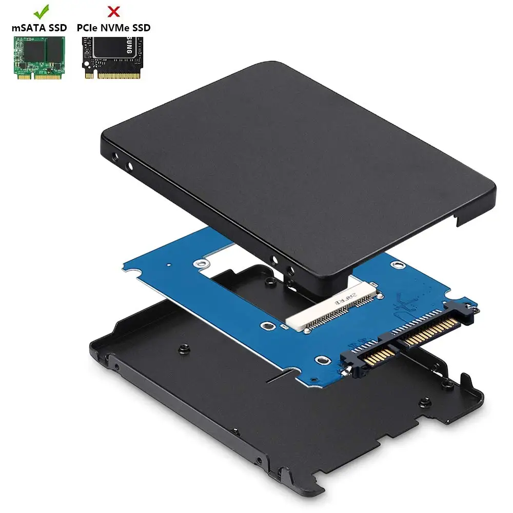 Onvian mSATA корпус SATA mSATA на 2,5 SATA адаптер с алюминиевым корпусом SATA SSD жесткий диск на 2,5 дюйма SATA 3,0 конвертер