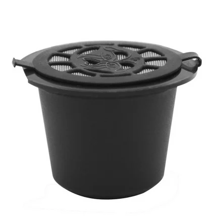 Black Многоразовые кофейные капсулы фильтр многоразового использования кофейная капсула чашка для Nespresso почти машины ложка корзины Pod чашка 1 шт - Цвет: Black
