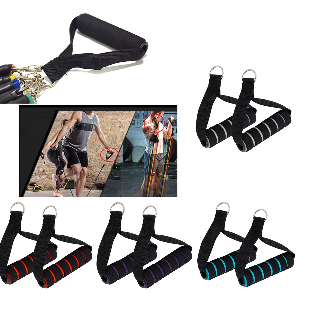Resistance Band Handle Heavy Duty Cable Machine Attachment with ABS Core, Strong Nylon Webbing