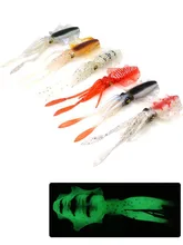 Trolling Lure PVC Soft Squid Lure 15G Luminous/UV Squid Jig Fishing Lures for Sea Fishing Wobbler Bait for Bass Pike Snapper
