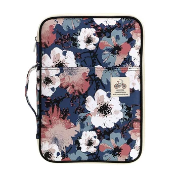 

Multi-Function A4 File Bag Waterproof Travel Office Zipper Storage Bag Suitable for Notebook, Pen, File Storage(White Tea)