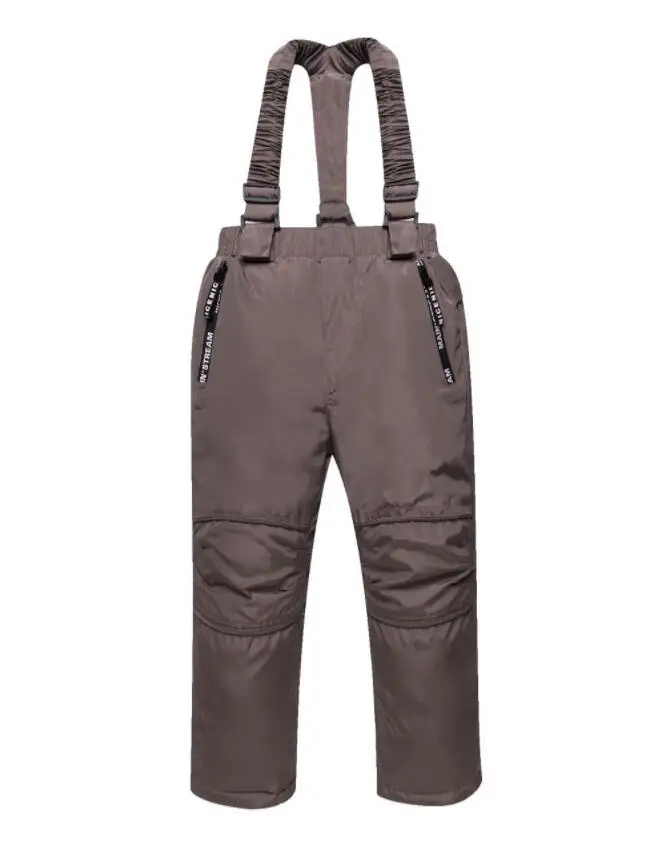 Детские штаны с хлопковой подкладкой зимние комбинезоны для девочек и мальчиков детские брюки толстый теплый жилет ветрозащитный