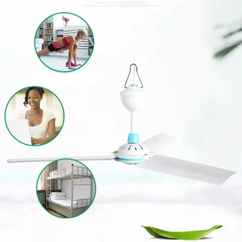 

50cm 12V Ceiling Fan Air Cooler Hanging Fan for Camping Outdoor Tent Home Bed