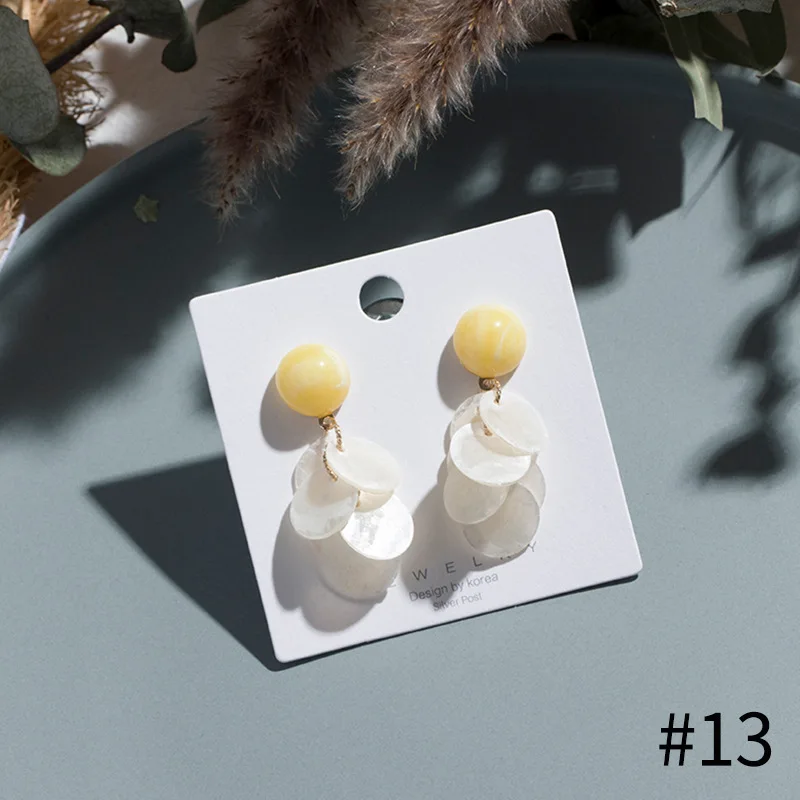 2020 Korean Fashion Women Cute Yellow Flowers Round Heart Drop Earrings for Women Geometric Long Tassels Dangle Earrings Jewelry