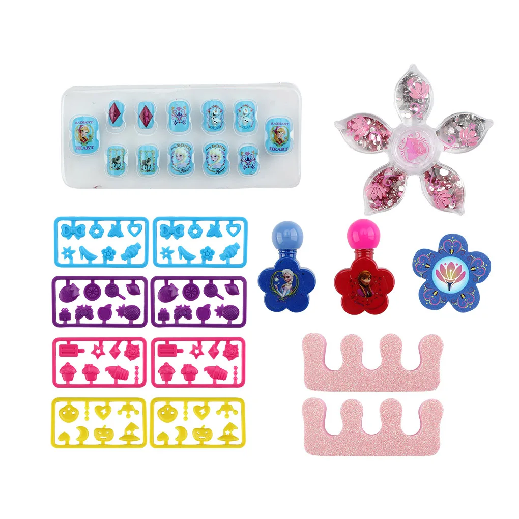 Набор для дизайна ногтей disney, косметические игрушки для девочек, пилка для ногтей, водорастворимый Набор для маникюра - Цвет: as pictures