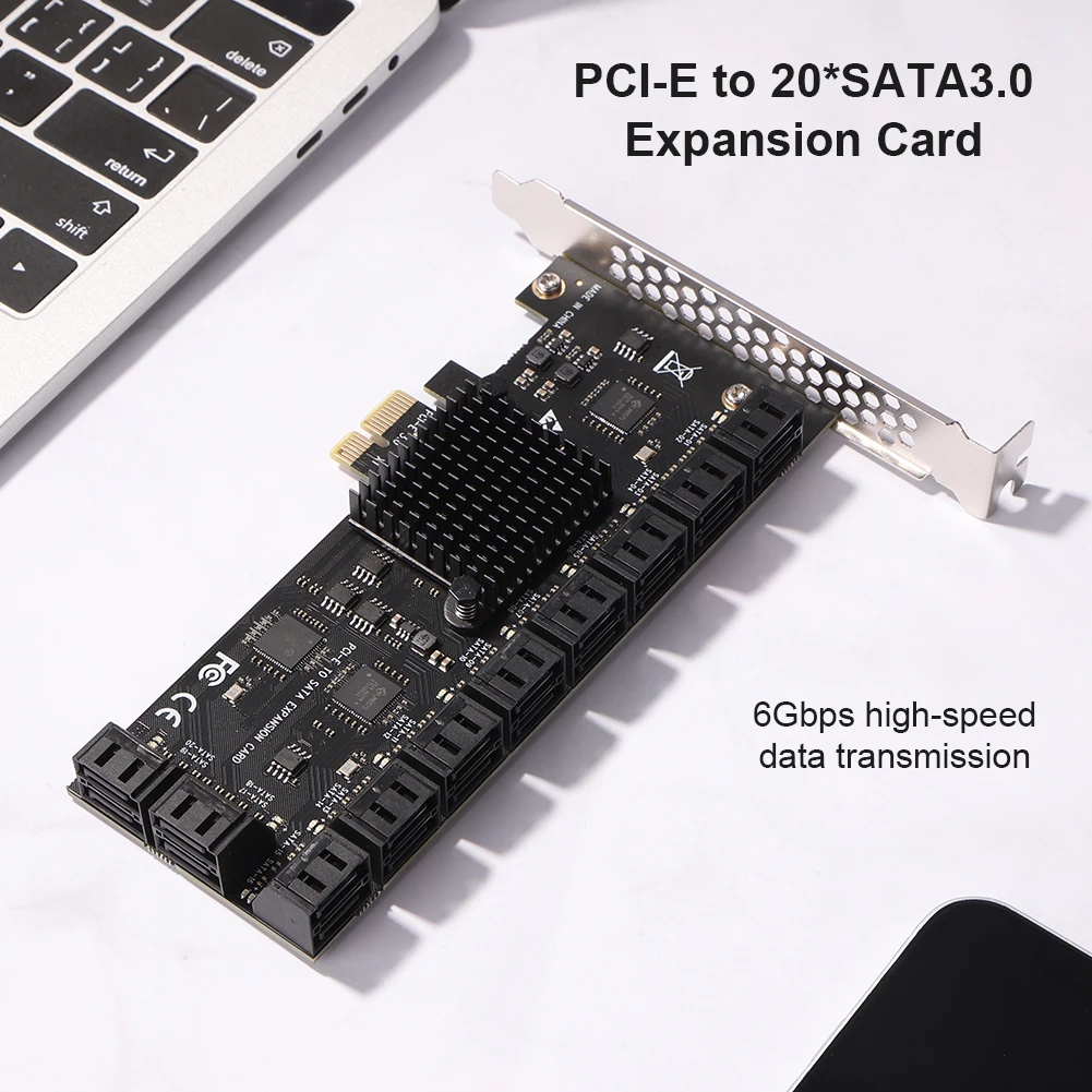 SA3112J PCIE Adapter 20/16/12 Port PCI-Express X1 to SATA 3.0 Expansion Card 6Gbps High Speed Add On W/ PCI-E X4 X8 X16 | Компьютеры и