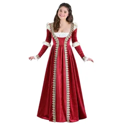 Robe de princesse Vintage Renaissance pour femmes, tenue de soirée à lacets, col carré, pour palais et reine 