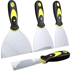 4 pçs putty faca raspadores espátula espátula de espátula espátula de construção de metal kits de espátula para acabamento de drywall decalques e papel de parede