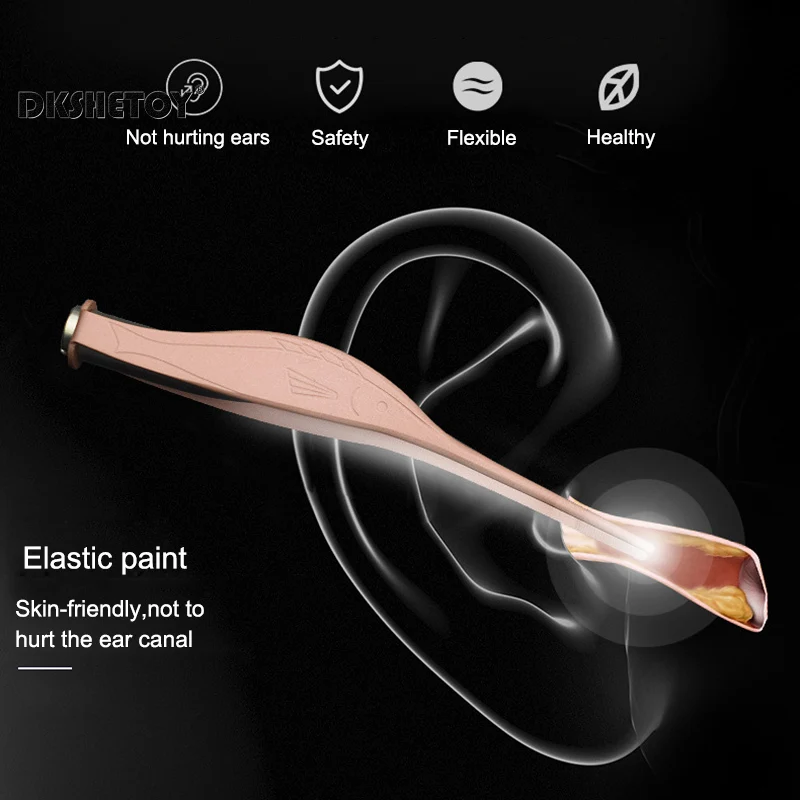 Baby Ear Cleaner Tweezer Soft Ear Picks LED Flash Light Ear Wax Curette Picker Ear Cleaning Tools Ear wax Dig removal Earpick 6